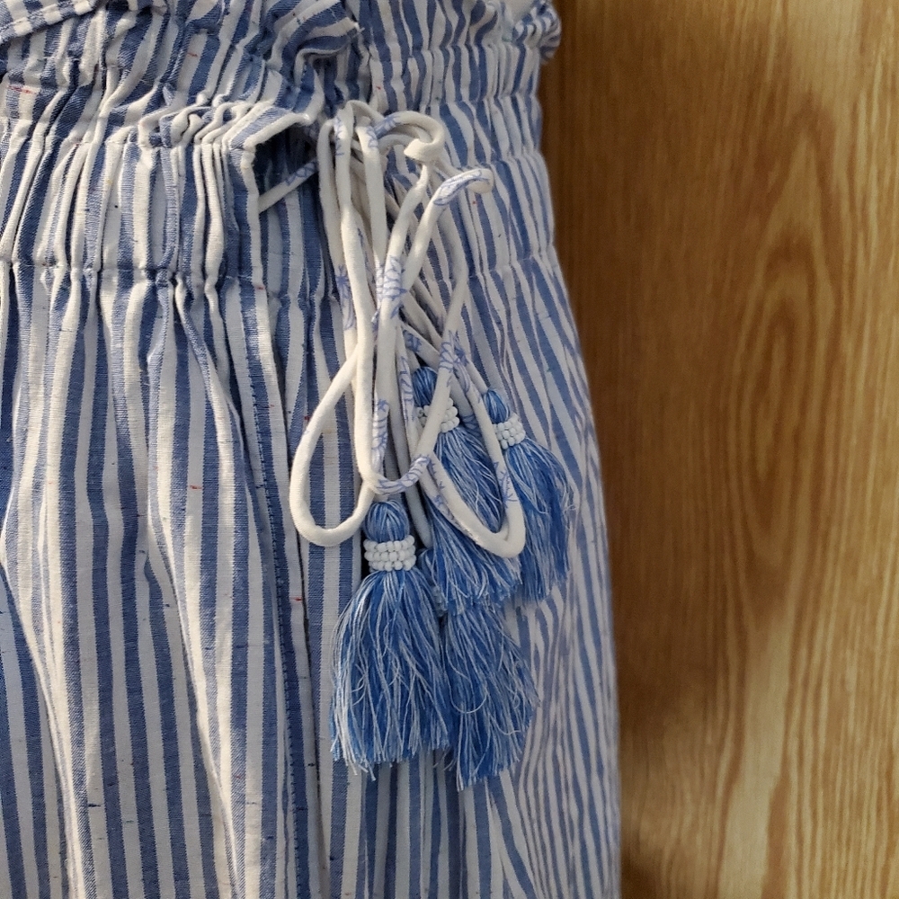 Club monaco Radura faux wrap striped mini skirt blue/white stripe size S - Picture 6 of 12